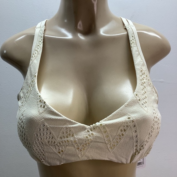 Seafolly Australia Size 12DD Cream Sweetheart Crochet Halter Bralette. New - Picture 1 of 8